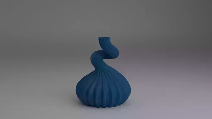 Sculptural Design Vase with Flowing Form 