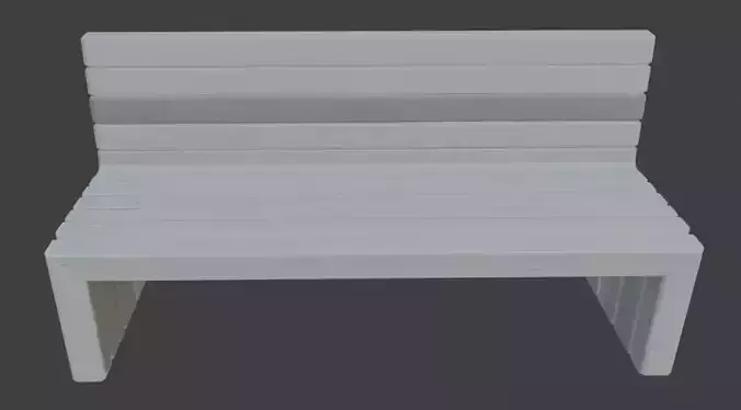 Wooden Park Bench 3D Model