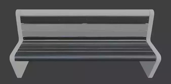 Wooden Park Bench 3D Model