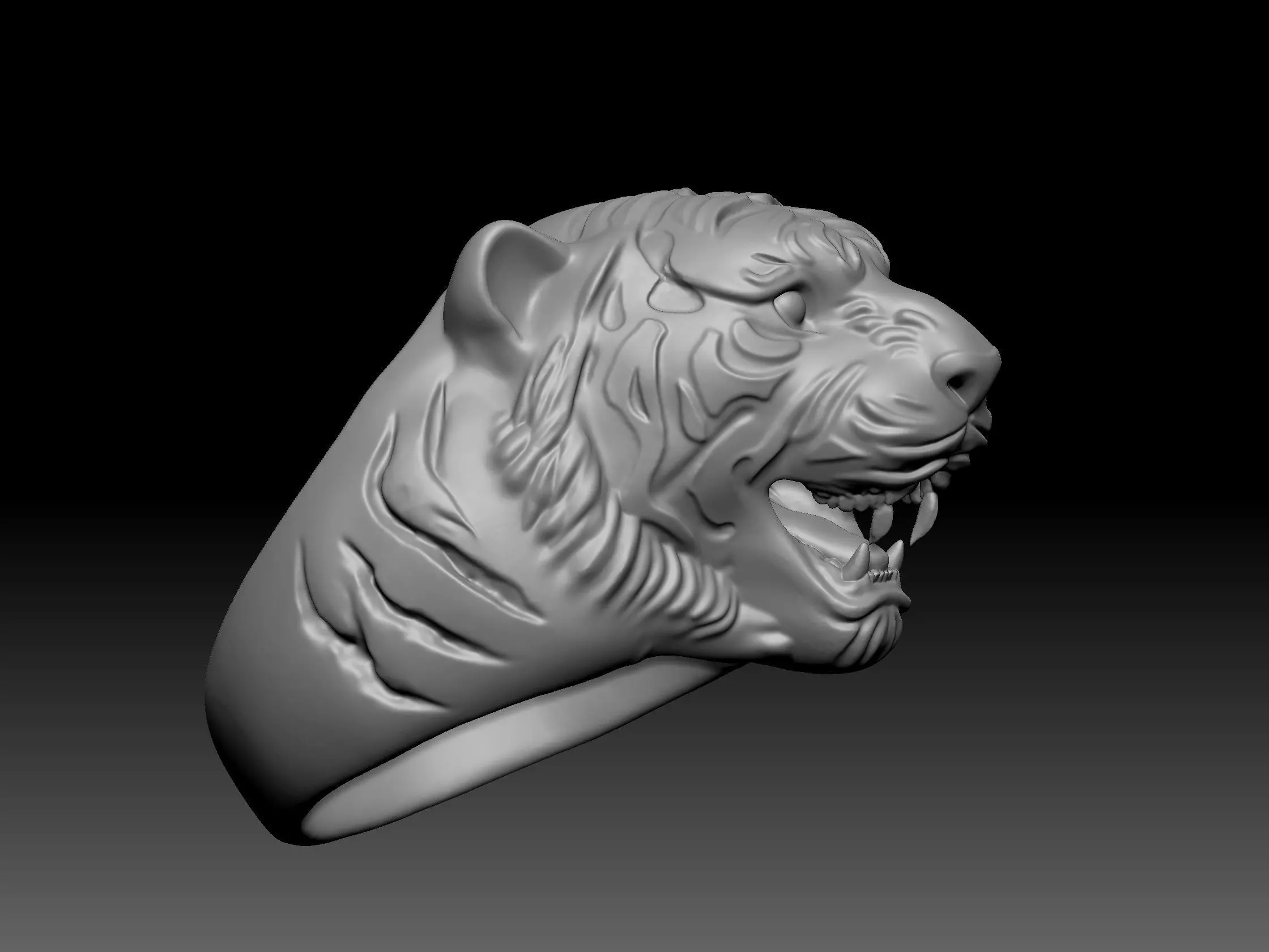 tiger ring ready for 3d printing 3D print model