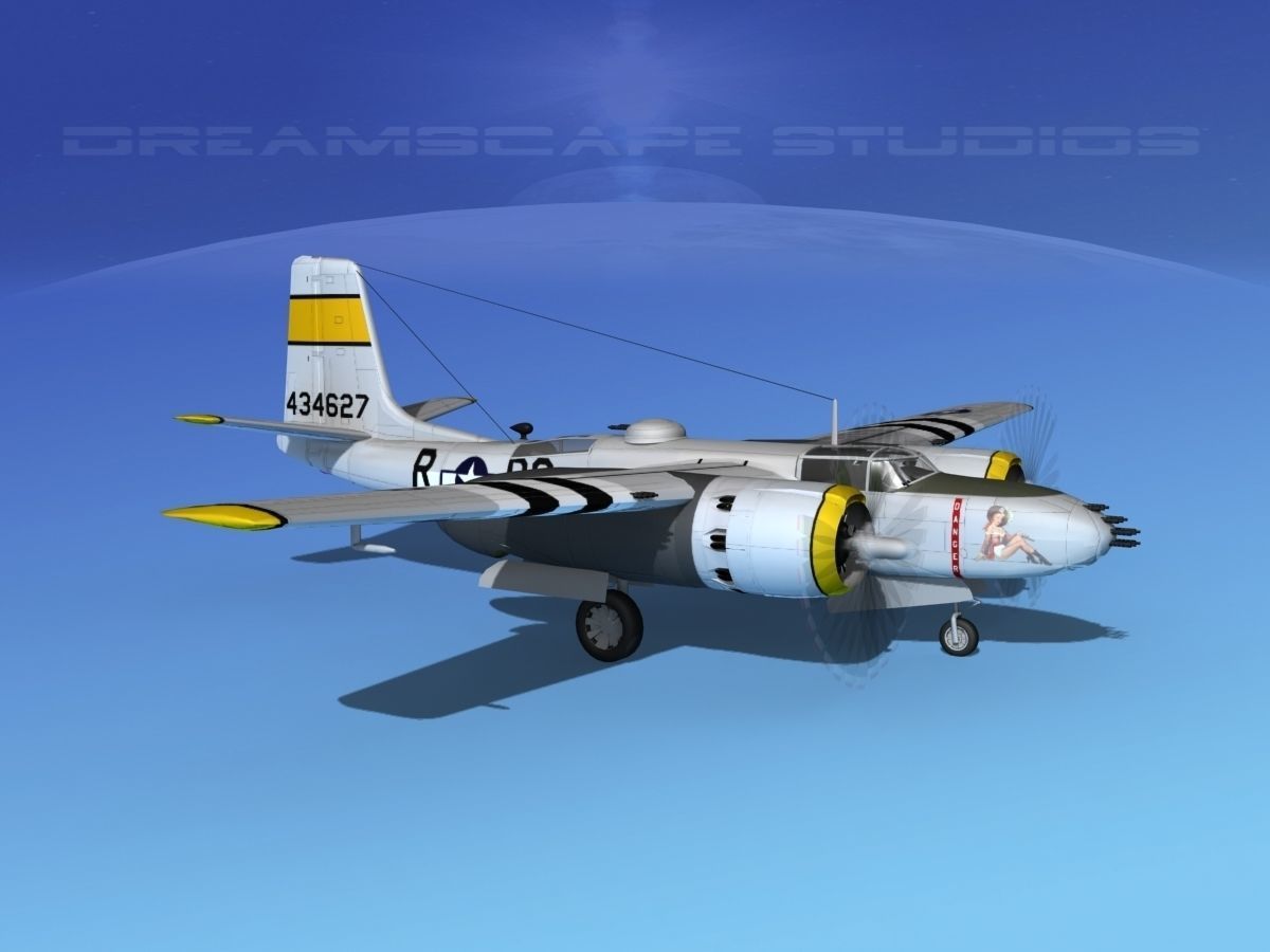 Douglas A-26B Invader V02 USAAF 3D model_3