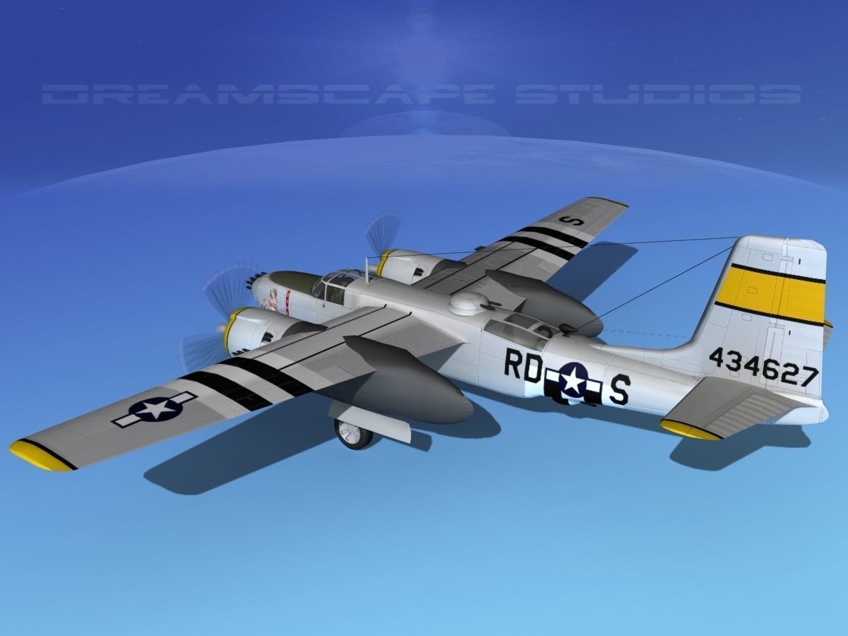 Douglas A-26B Invader V02 USAAF 3D model_8