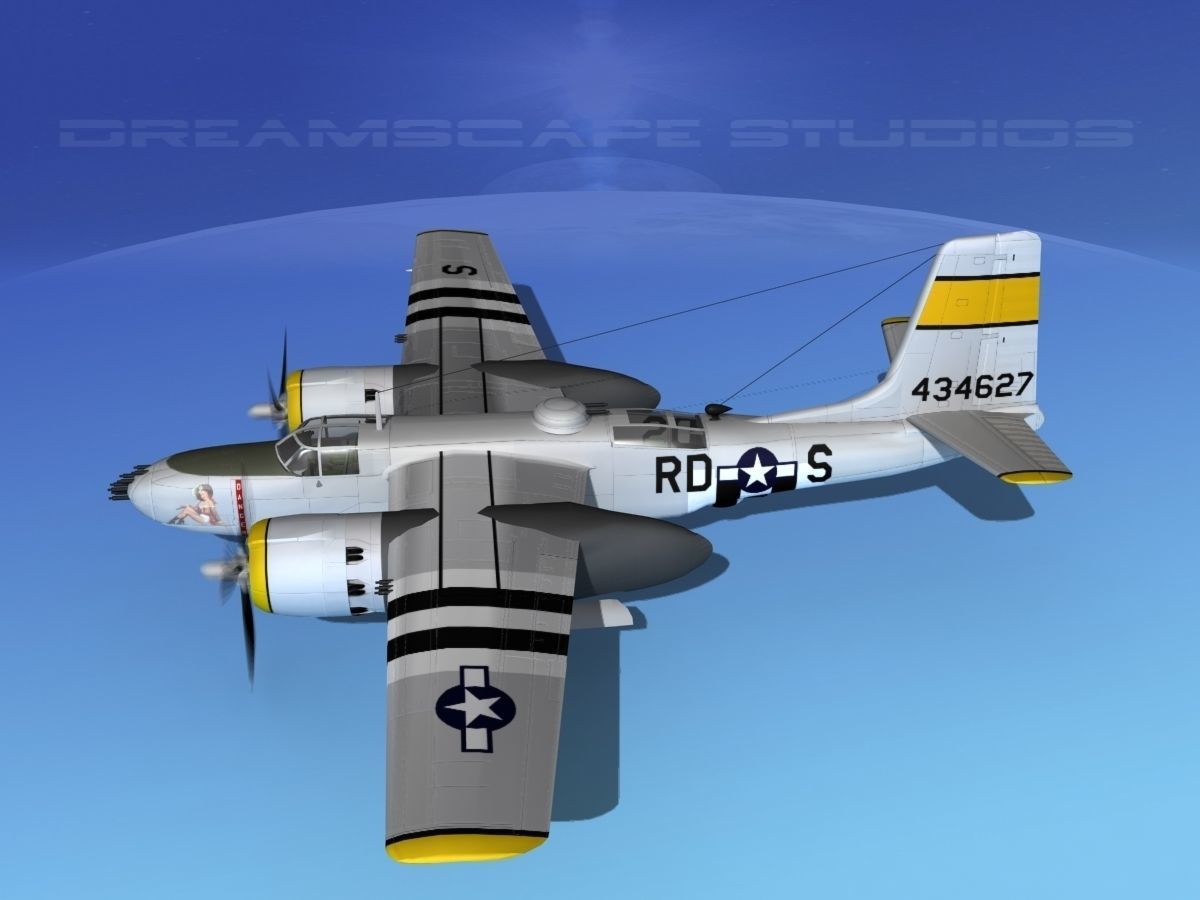 Douglas A-26B Invader V02 USAAF 3D model_9