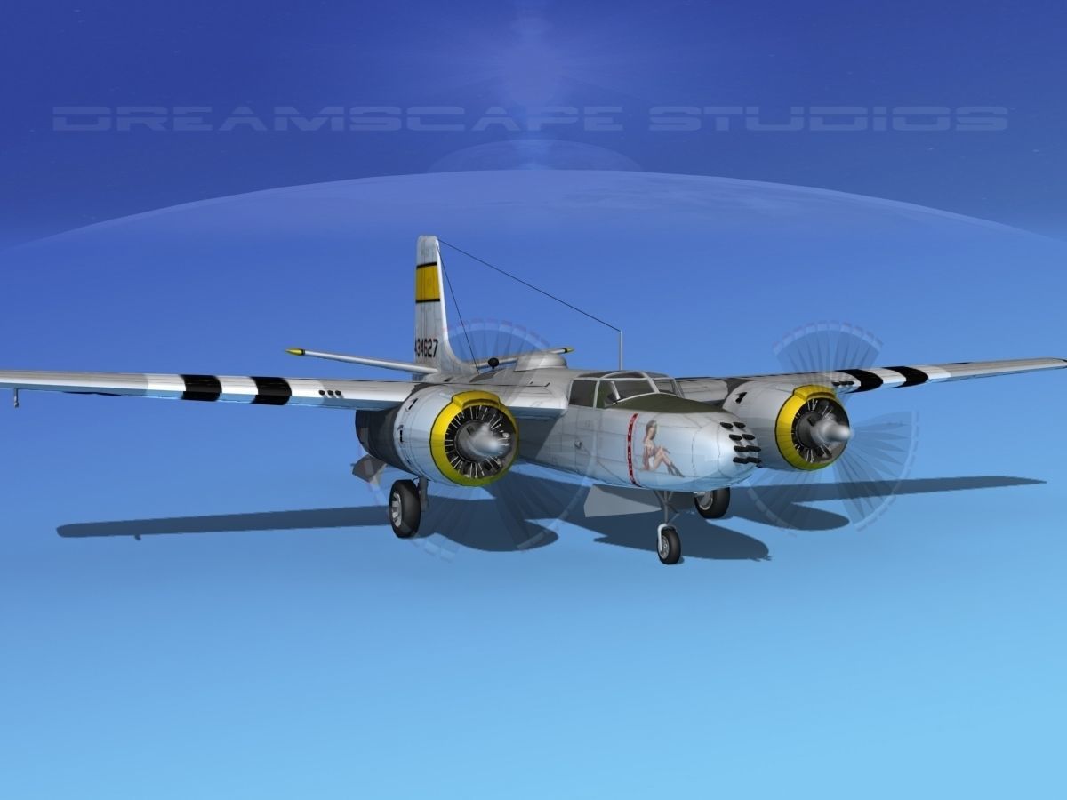 Douglas A-26B Invader V02 USAAF 3D model_2
