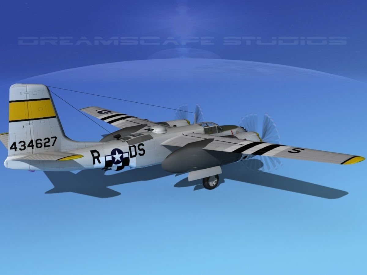 Douglas A-26B Invader V02 USAAF 3D model_5