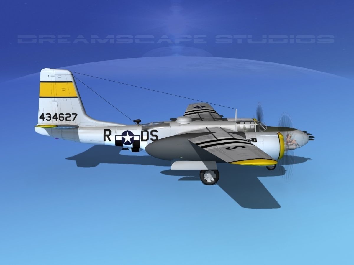 Douglas A-26B Invader V02 USAAF 3D model_4
