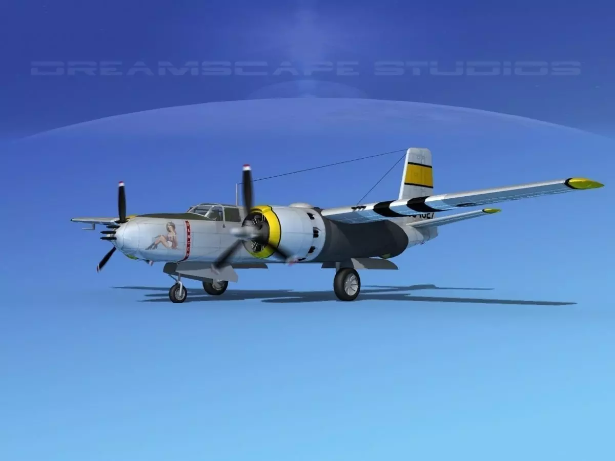 Douglas A-26B Invader V02 USAAF 3D model_0