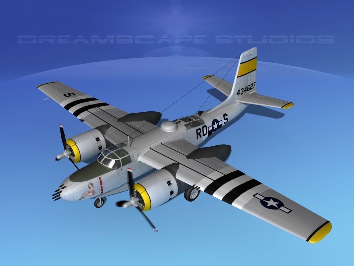 Douglas A-26B Invader V02 USAAF 3D model_10