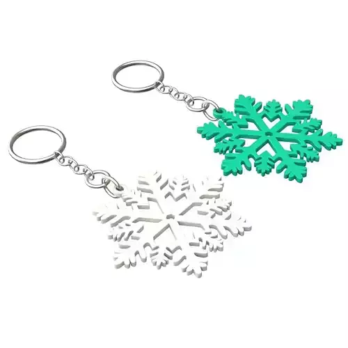 Snowflake Emoji Keychain 02