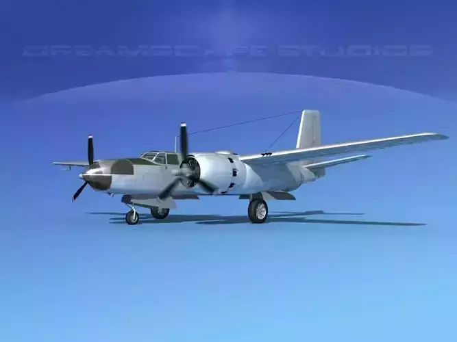 Douglas A-26C Invader Bare Metal 3D model
