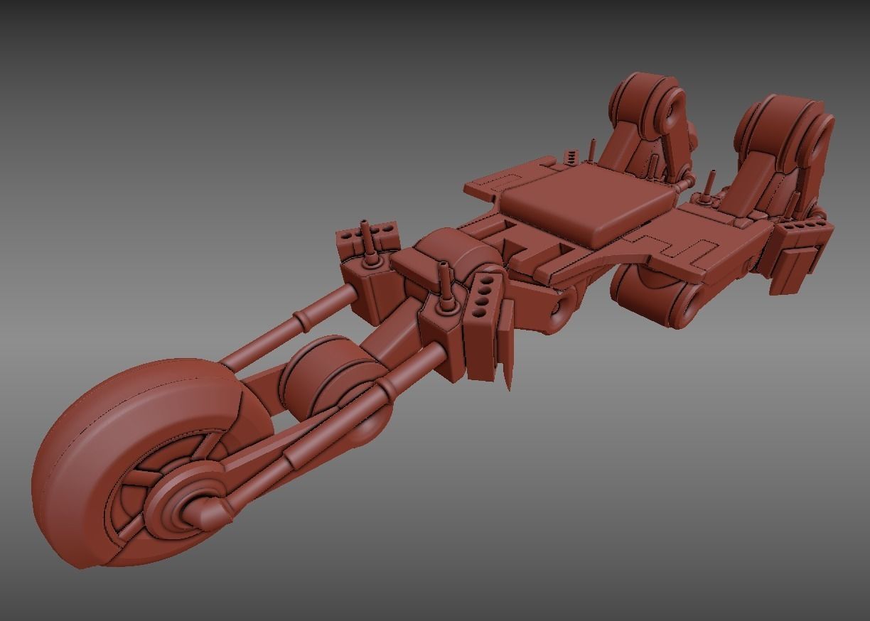 Futuristic Trike Chassis High Poly Version 1 3D model_12