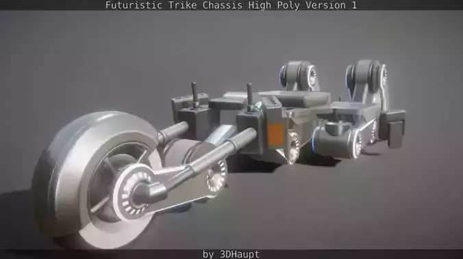 Futuristic Trike Chassis High Poly Version 1 3D model