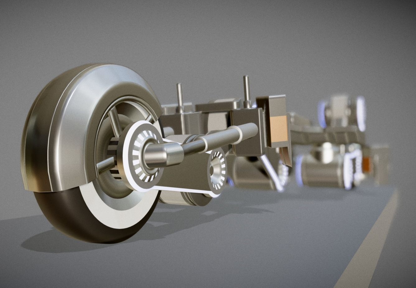 Futuristic Trike Chassis High Poly Version 1 3D model_8