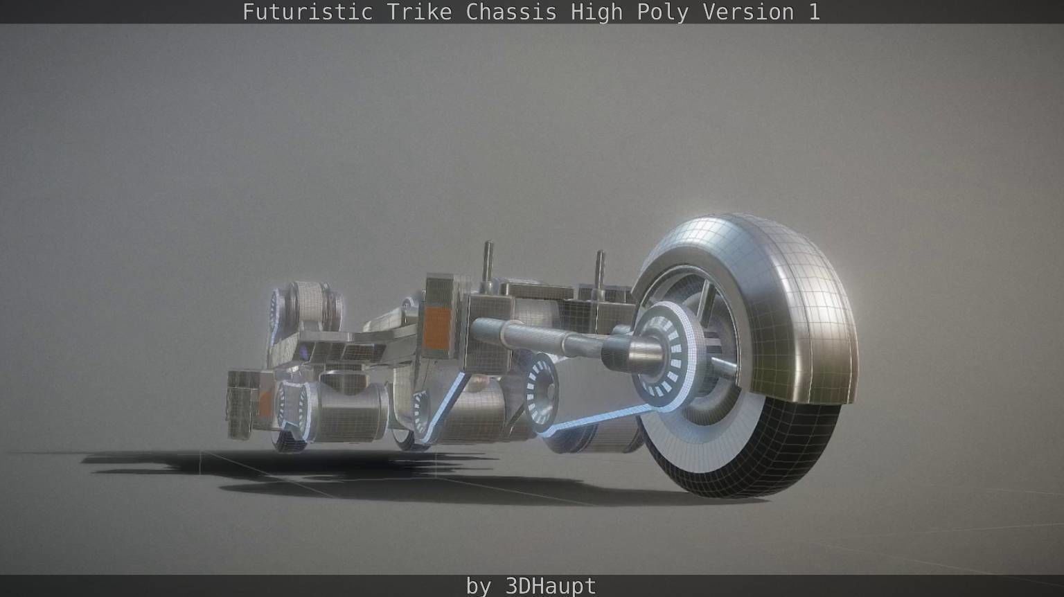 Futuristic Trike Chassis High Poly Version 1 3D model_63