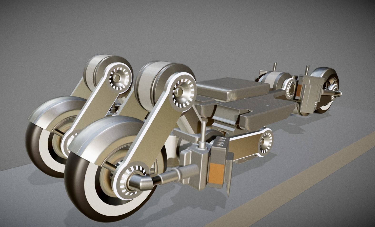 Futuristic Trike Chassis High Poly Version 1 3D model_6