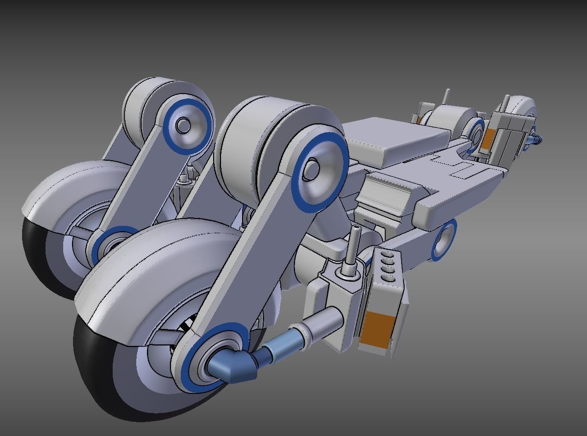 Futuristic Trike Chassis High Poly Version 1 3D model_13