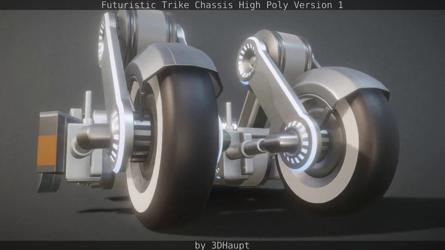 Futuristic Trike Chassis High Poly Version 1 3D model_4