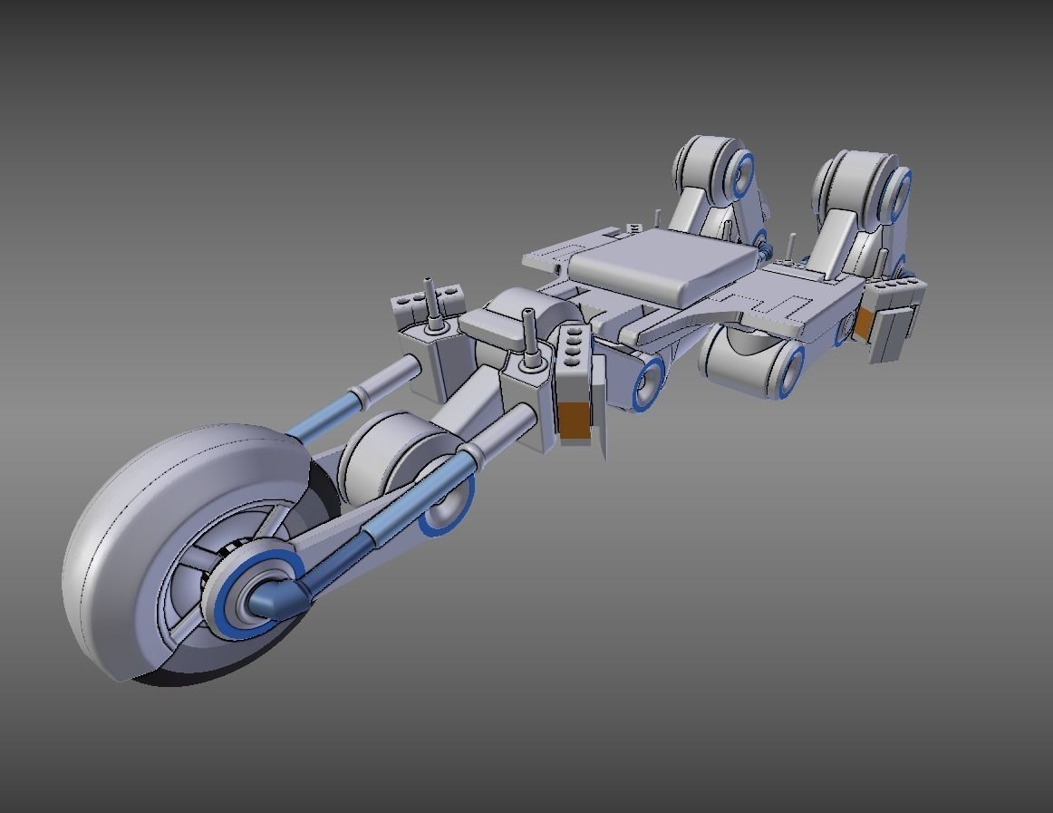 Futuristic Trike Chassis High Poly Version 1 3D model_11