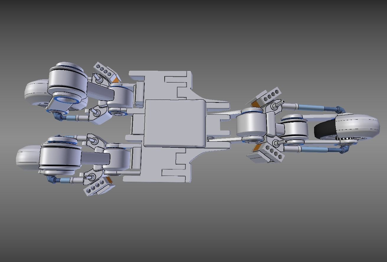 Futuristic Trike Chassis High Poly Version 1 3D model_10