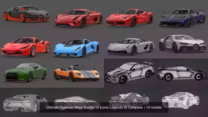 Ultimate Hypercar Mega Bundle 10 Iconic Legends x2 Complete 