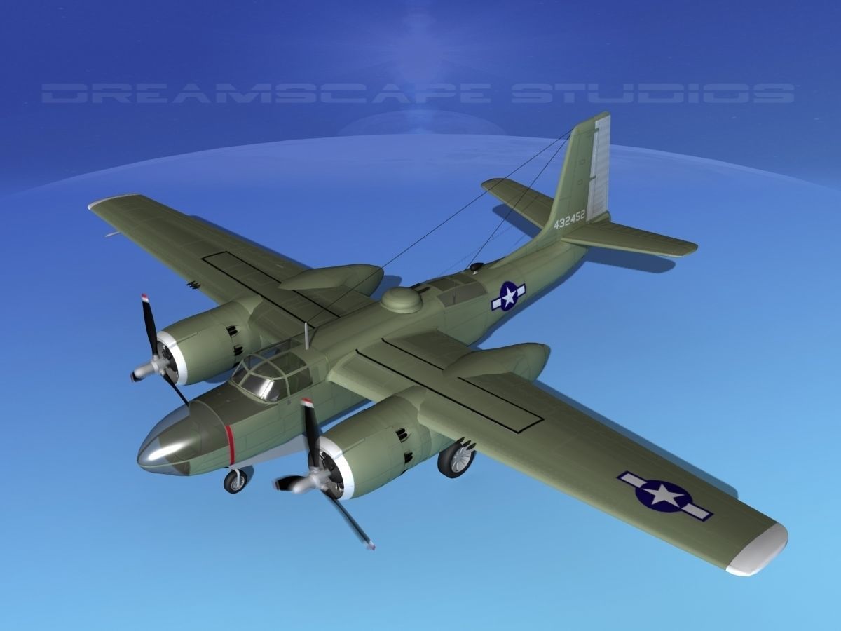 Douglas A-26C Invader V05 USAAF 3D model_10