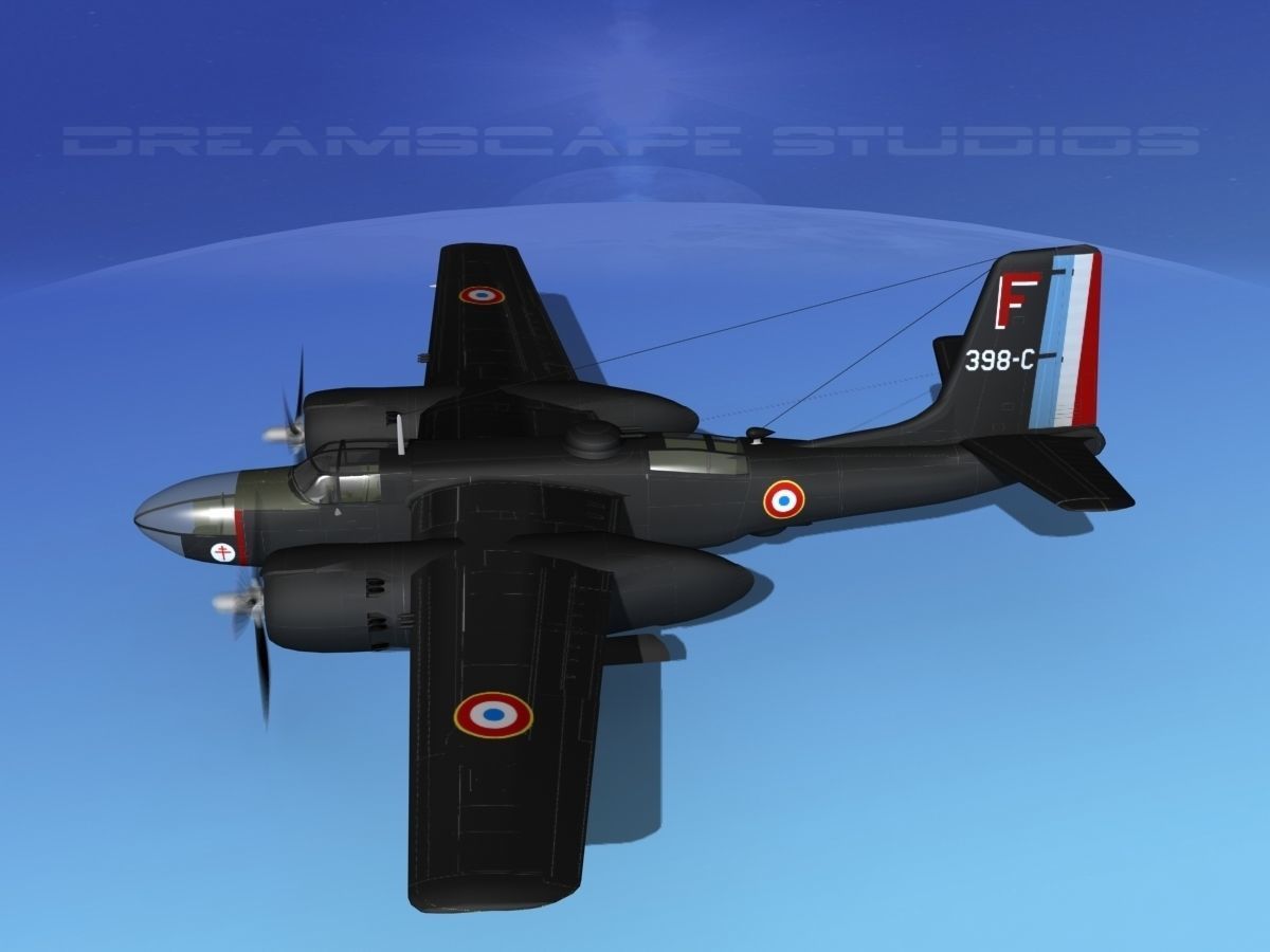 Douglas A-26C Invader France 3D model_10