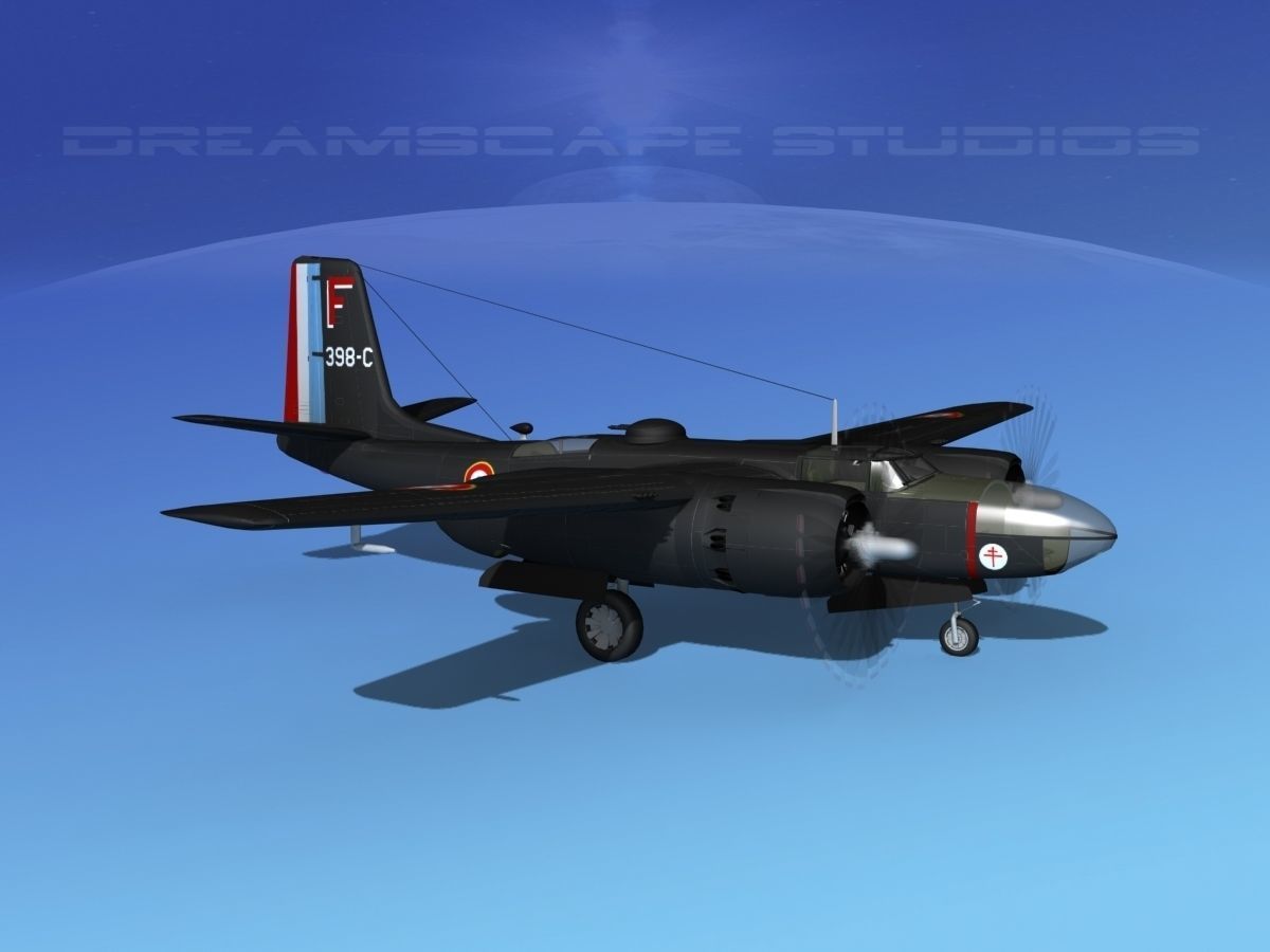 Douglas A-26C Invader France 3D model_4