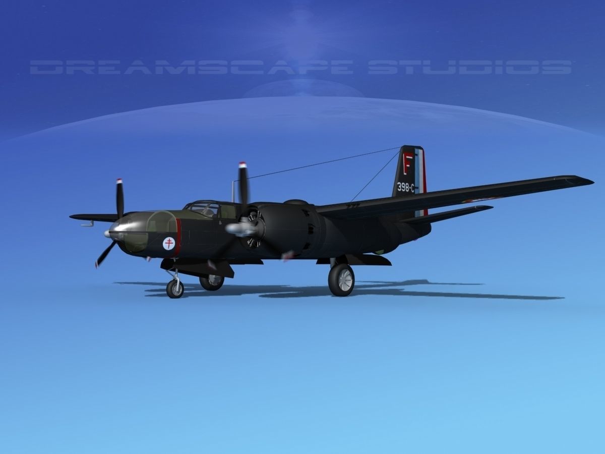 Douglas A-26C Invader France 3D model_1