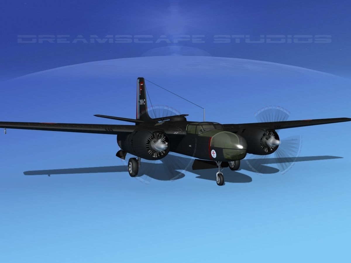 Douglas A-26C Invader France 3D model_3