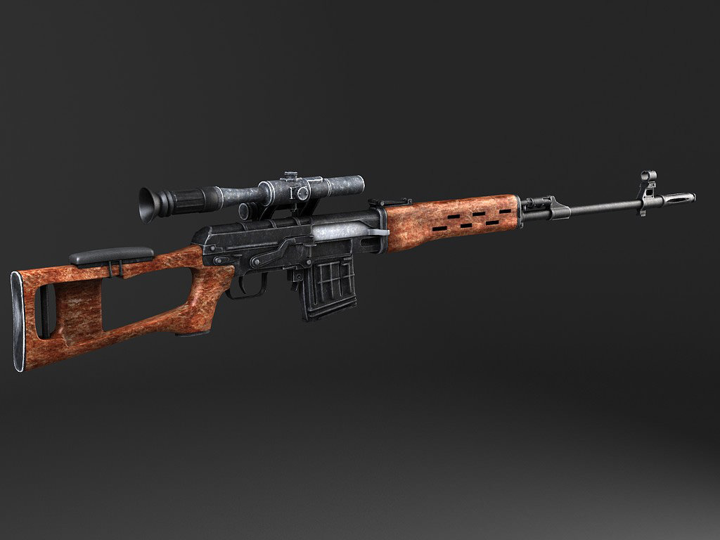 SWD Dragunov sniper rifle 3D model_10