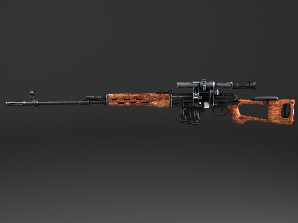 SWD Dragunov sniper rifle 3D model_9