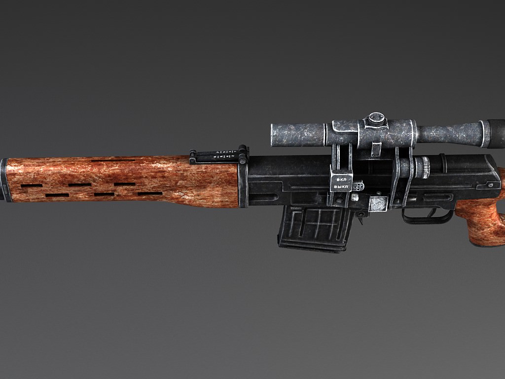 SWD Dragunov sniper rifle 3D model_7