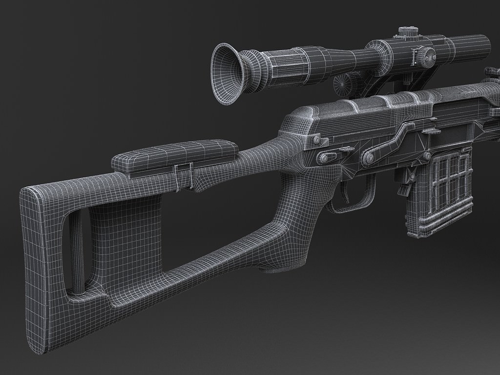 SWD Dragunov sniper rifle 3D model_17