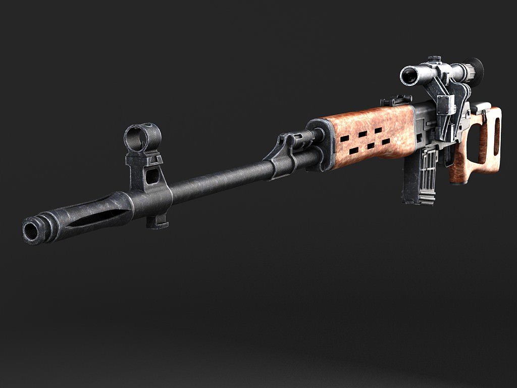 SWD Dragunov sniper rifle 3D model_2