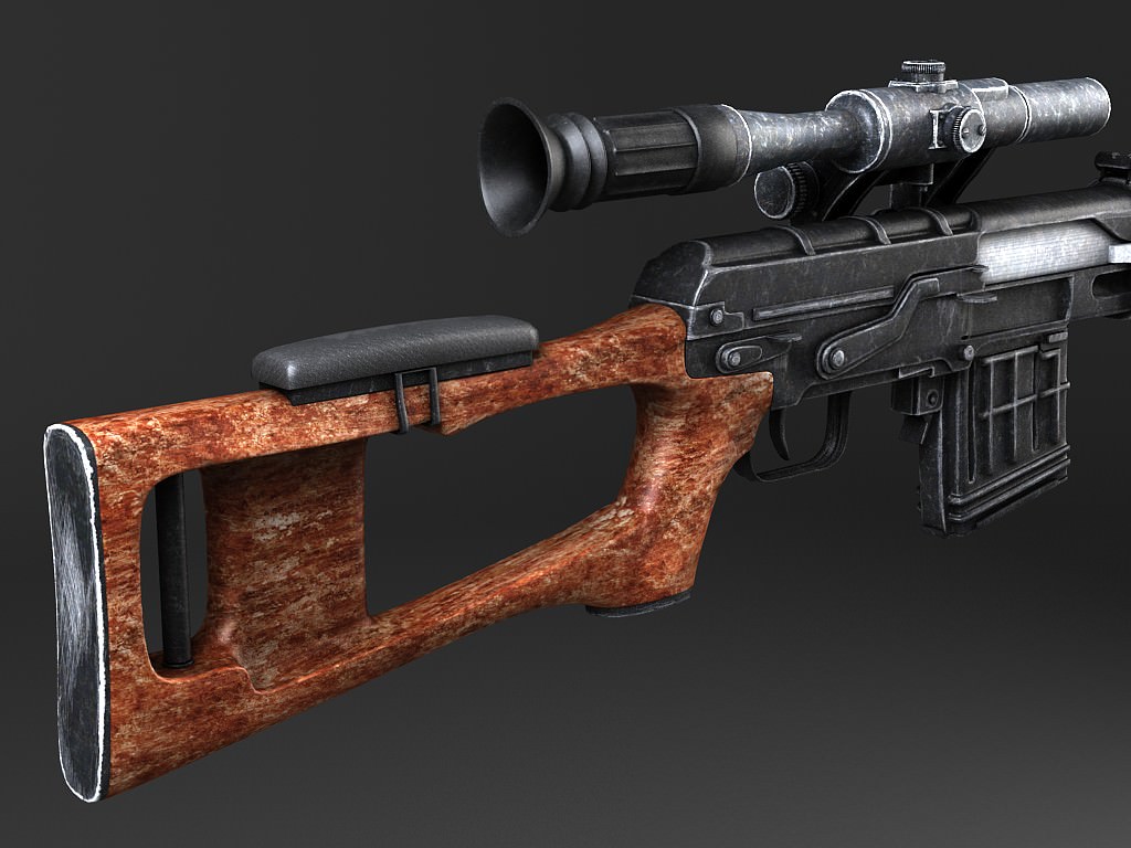 SWD Dragunov sniper rifle 3D model_4