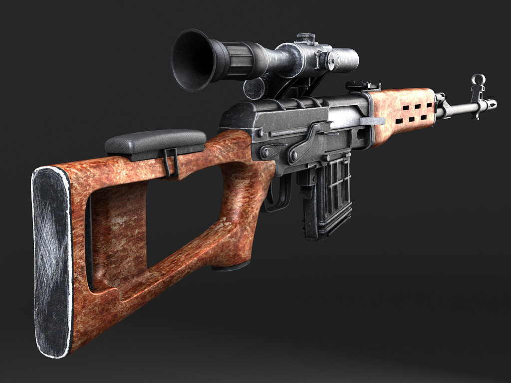 SWD Dragunov sniper rifle 3D model_5