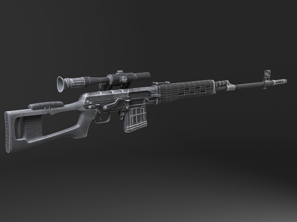 SWD Dragunov sniper rifle 3D model_18