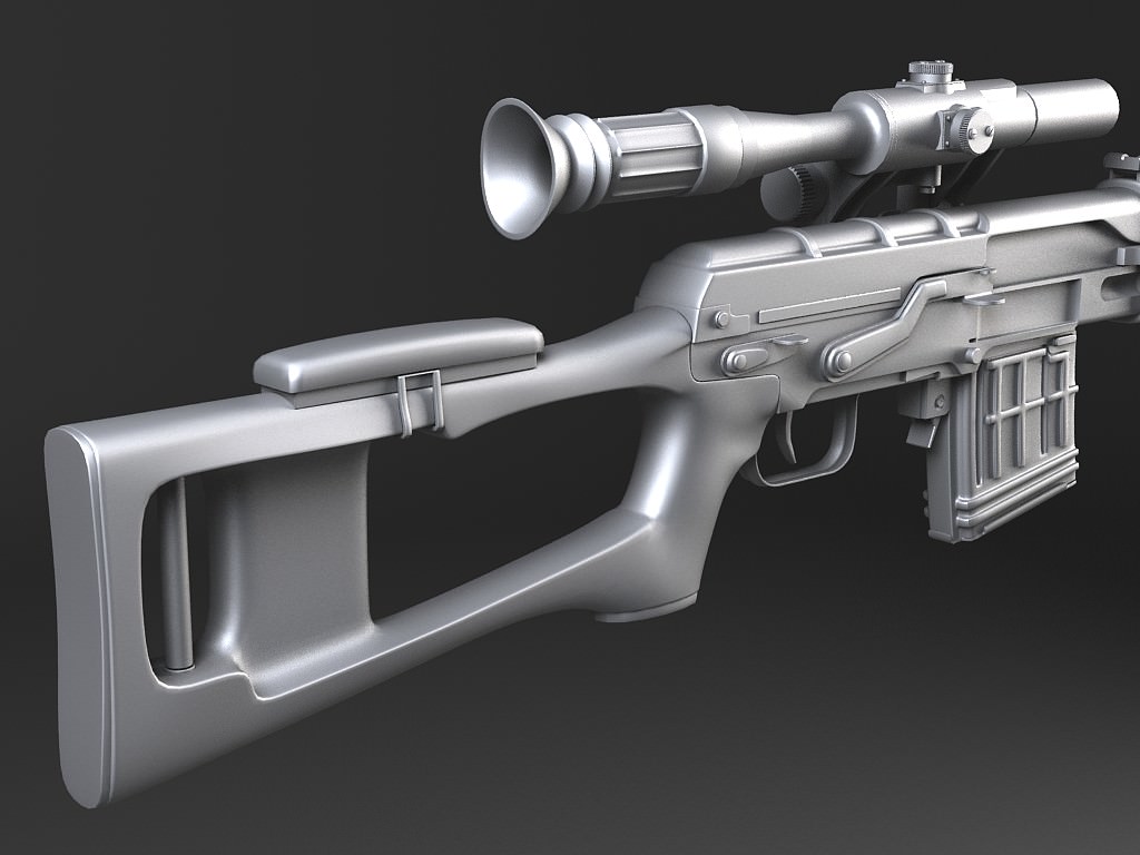 SWD Dragunov sniper rifle 3D model_13