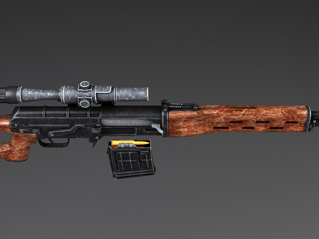 SWD Dragunov sniper rifle 3D model_6