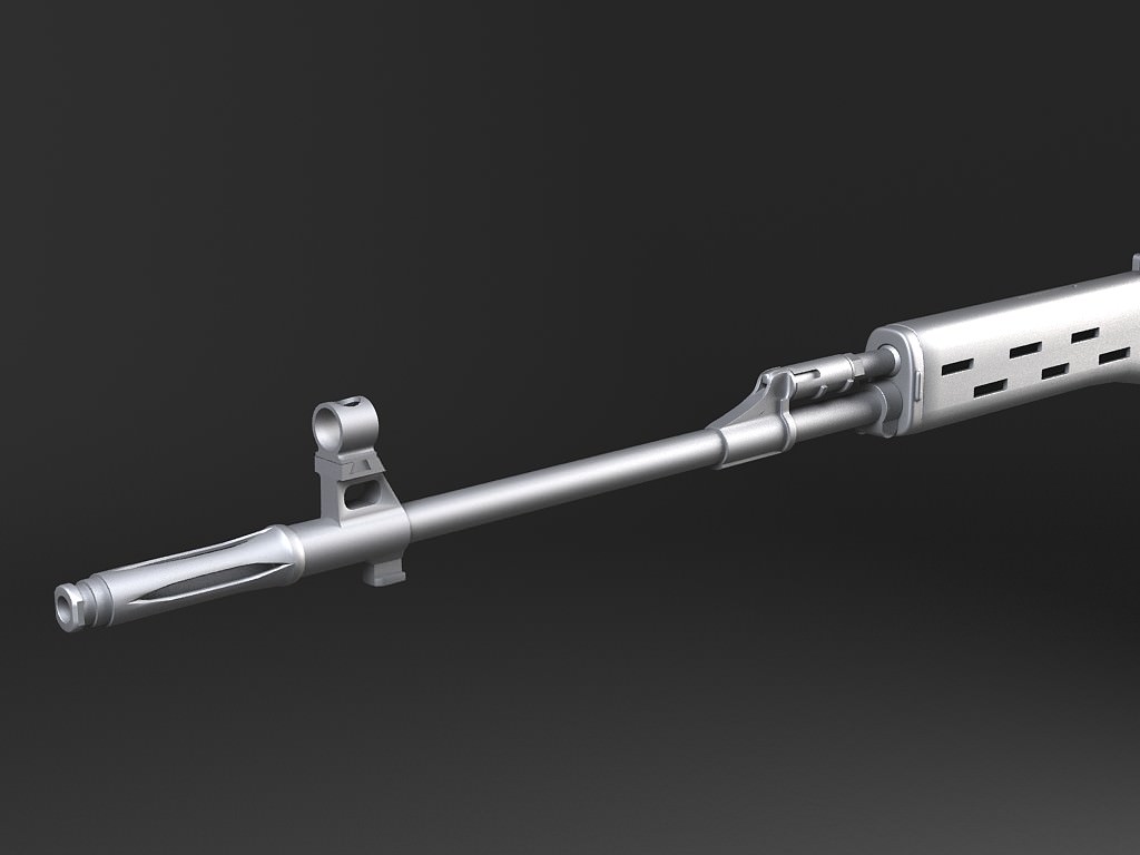 SWD Dragunov sniper rifle 3D model_12