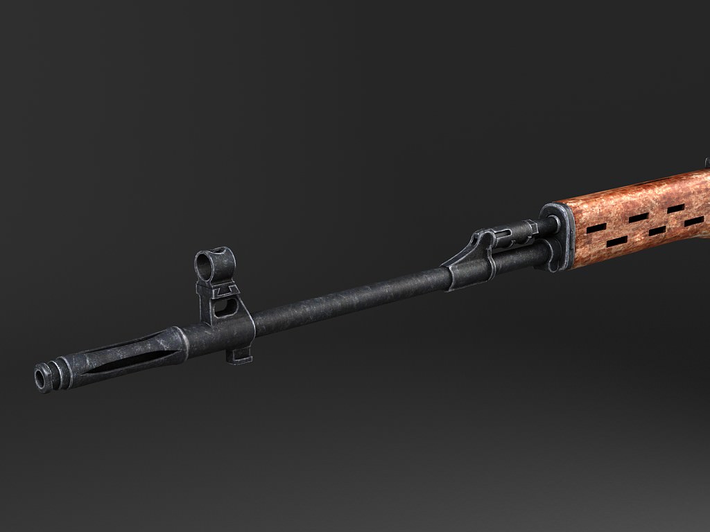 SWD Dragunov sniper rifle 3D model_3