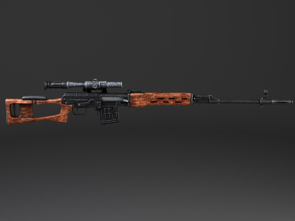 SWD Dragunov sniper rifle 3D model_8
