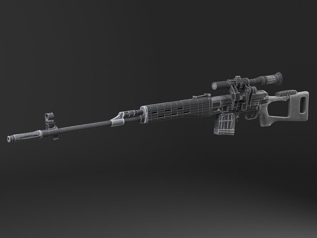 SWD Dragunov sniper rifle 3D model_15