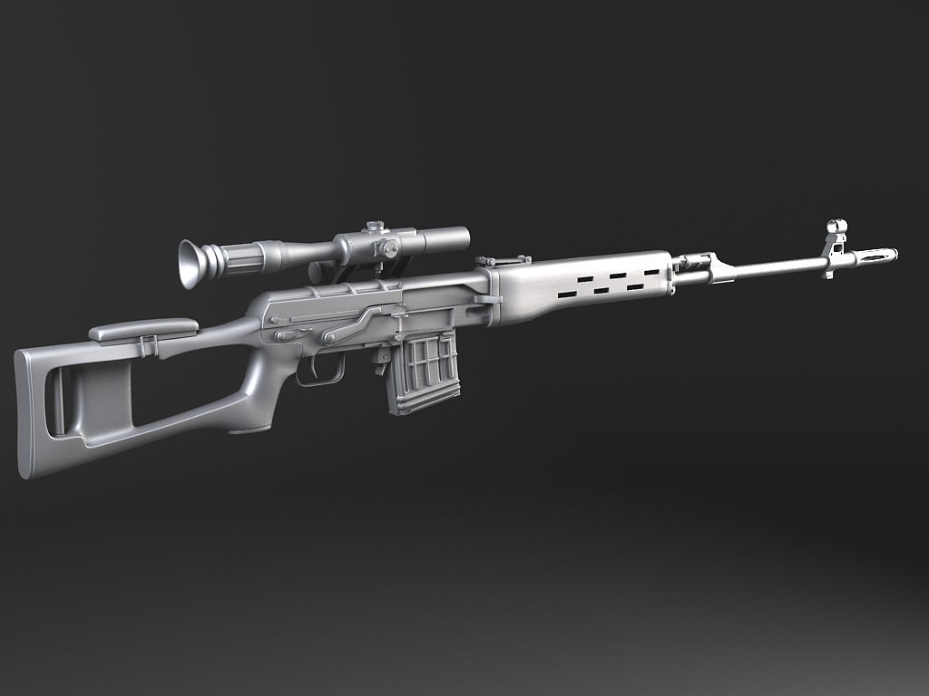 SWD Dragunov sniper rifle 3D model_14