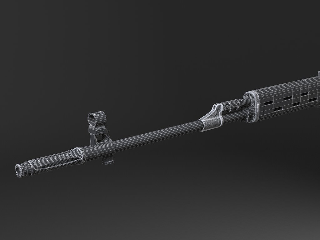 SWD Dragunov sniper rifle 3D model_16