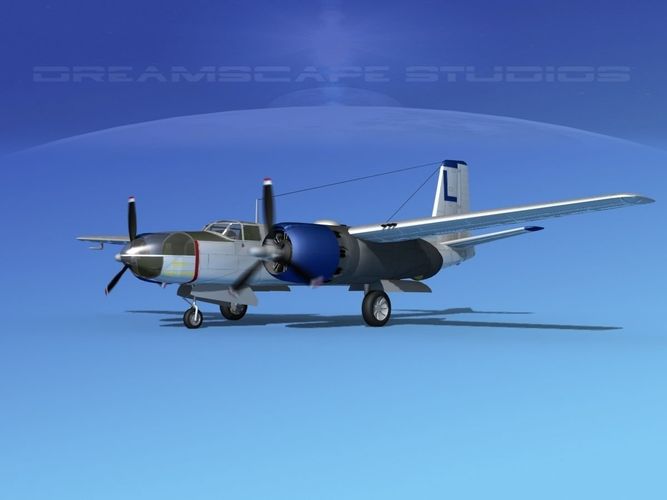 Douglas A-26C Invader V10 USAAF 3D model