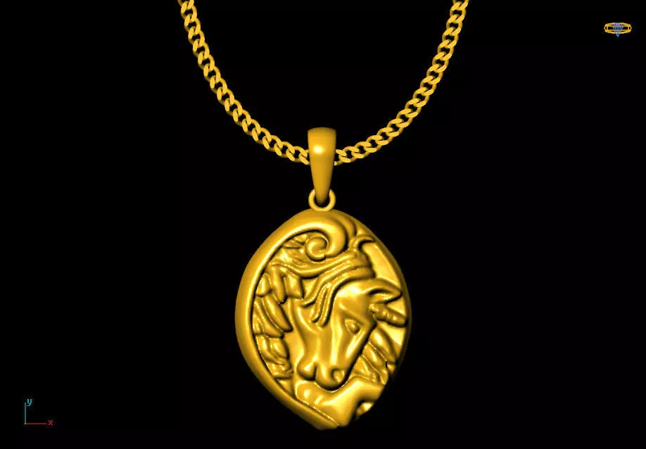 horse pendant charms - one inch pendant 3D print model