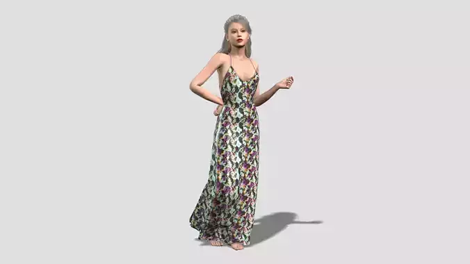 Elegant Woman in Floral Dress