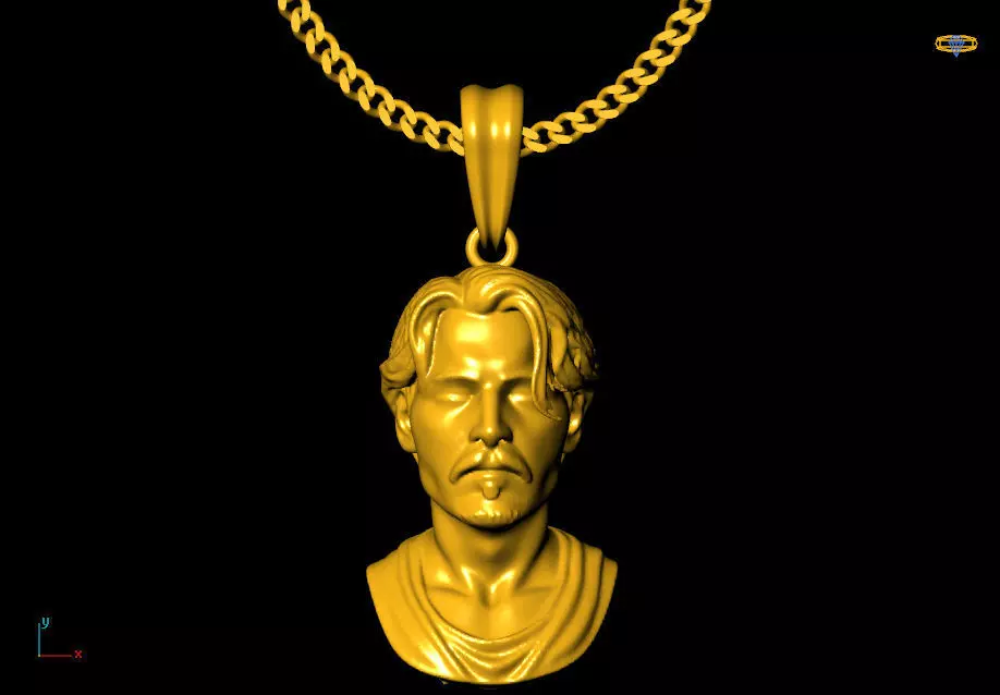 Jhonny depp pendant charms - one inch pendant 3D print model