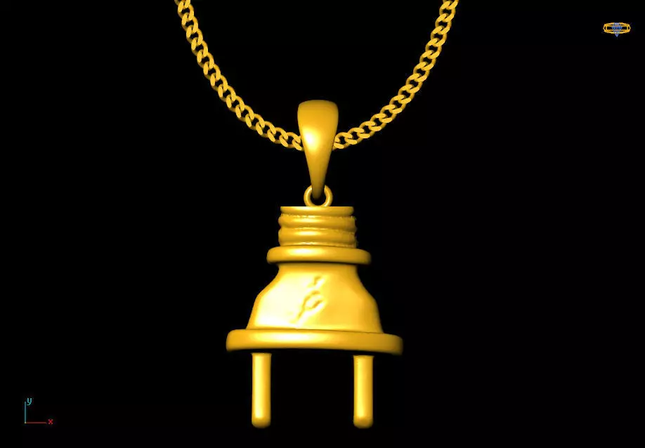 Plug pendant charms - one inch pendant 3D print model